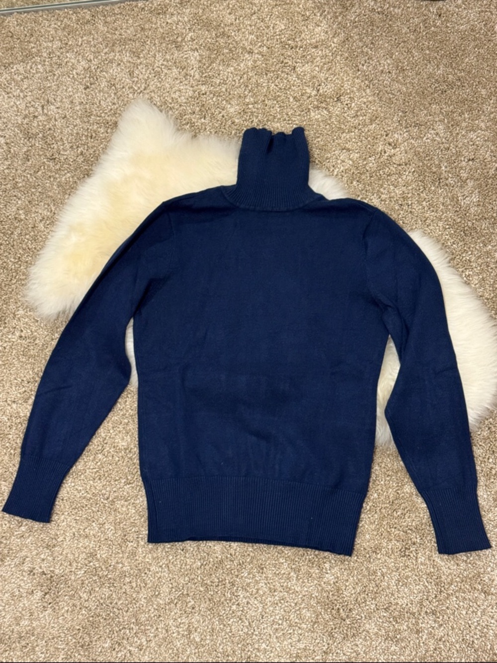 No Boundaries Women’s Classic Navy Turtleneck Sweater Size Small 4-6